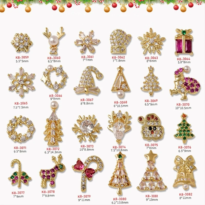 

Christmas Rhinestones,3D Metal Studs Art Decorations