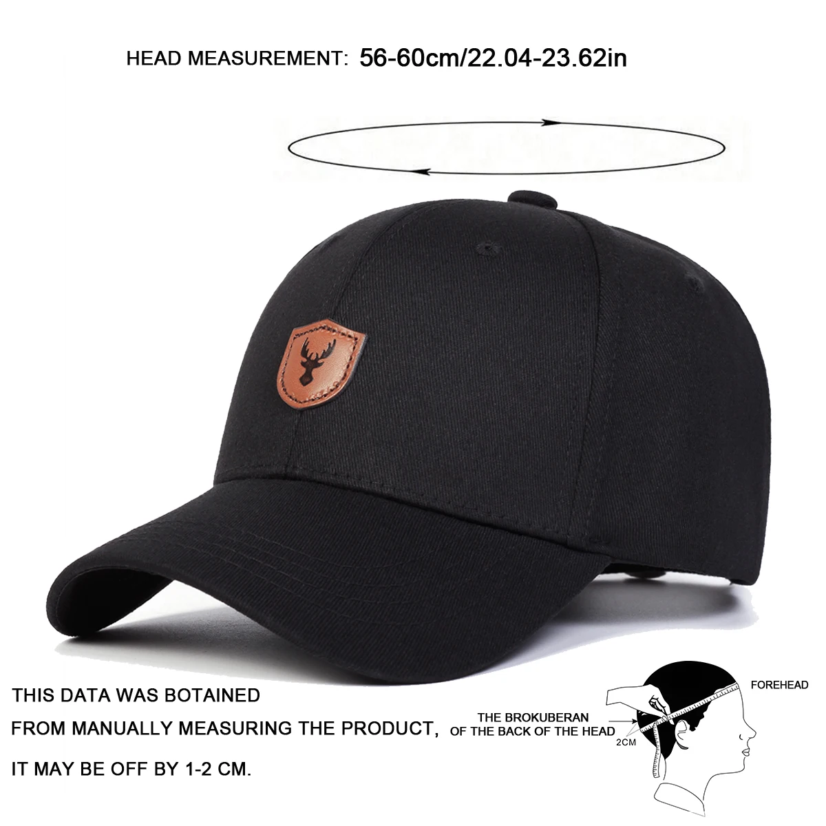 Unisex Geweih Leder Label Baseball Caps Frühling Herbst Outdoor Sonnenschutz Hut Einstellbar Casual Trucker Hüte Sport Cap – Detail 7