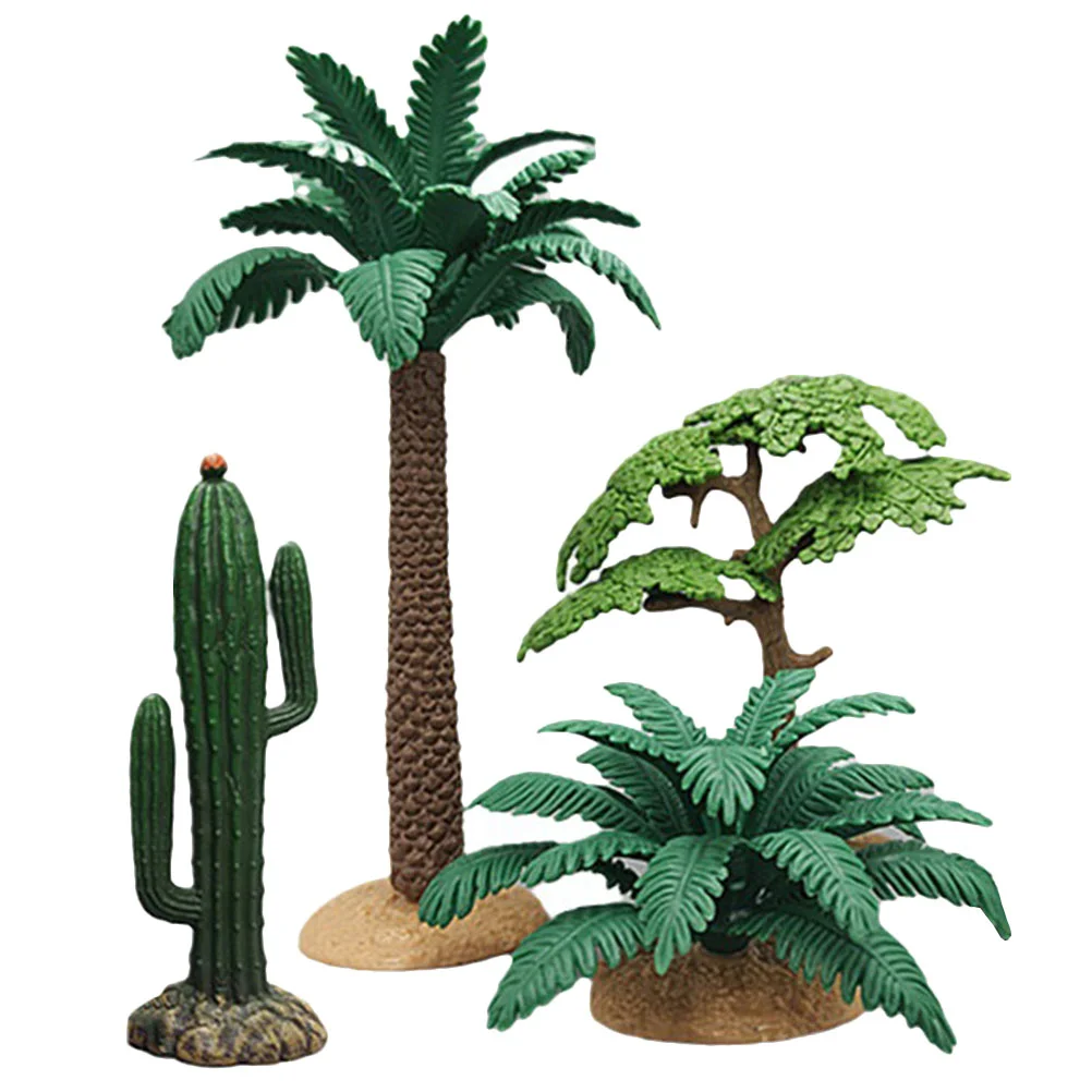 

4 Pcs Imitation Plants Decor Architectural Model Tree Green Mini Fake Trees Kitchen Props Pvc DIY Simulation