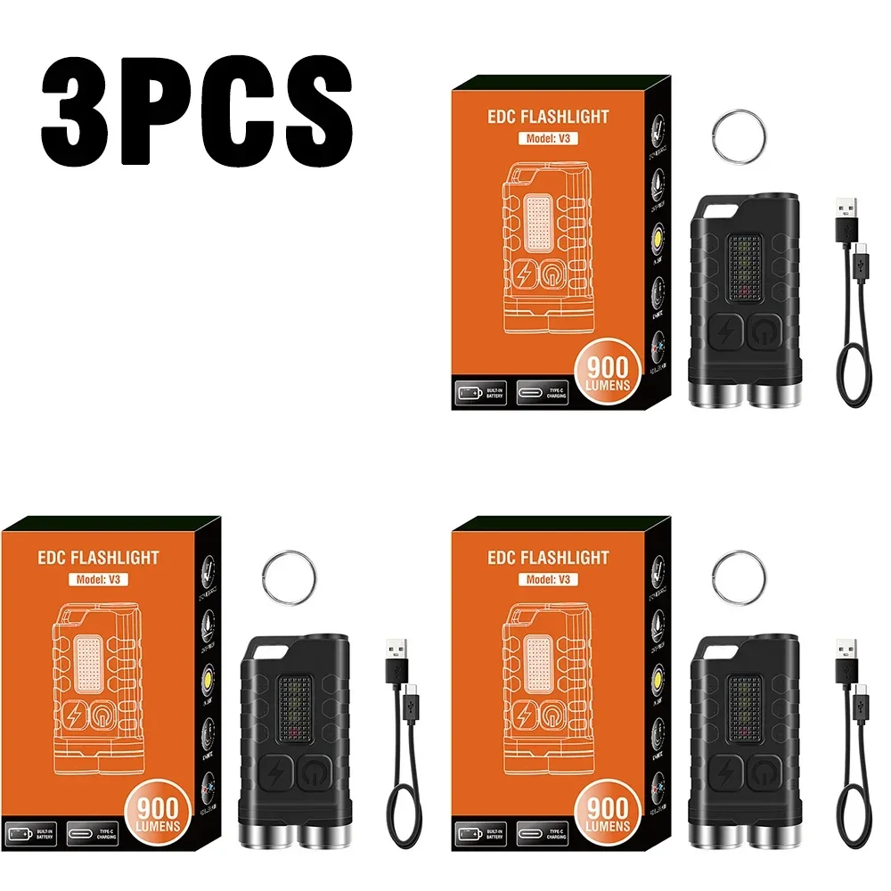 V3 EDC مصباح ليد جيب المحمولة سلسلة مفاتيح صغيرة ض...