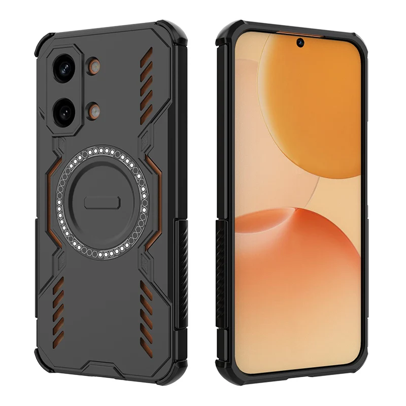 Heavy Duty Heat Dissipation Hollow Phone Case - Magnetic Shockproof Rugged Protection Cover