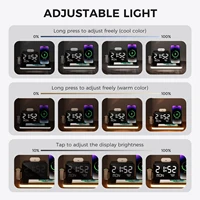7-in-1 Wireless Charging Dock Phone Stand With Night Light Time and Temperature Display For IPhone Headphones and Watches - Image 2