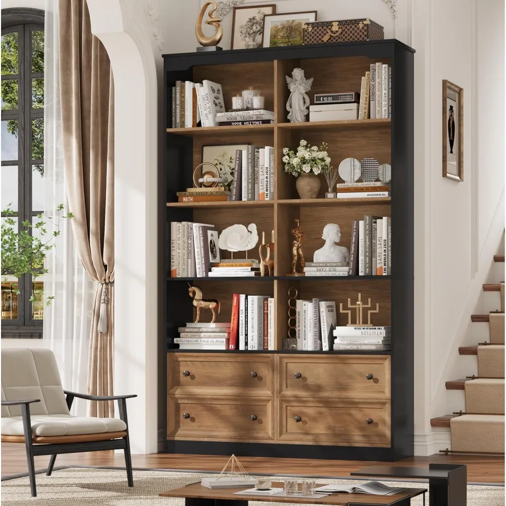 6-Tier Double Wide Bookshelf