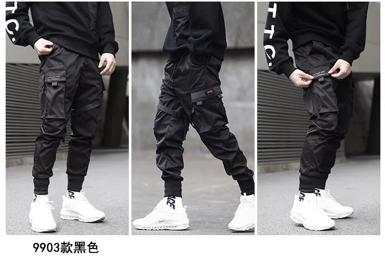 Hidden Black Warrior Casual Tactical Pant Paratrooper Functional Mens Cargo Pants Harajuku Fashion Skinny Streetwear Men Joggers 6