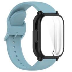 Durable Silicone Strap with Screen Protector and Breathable Sports Band for Redmi Watch 5 Active (LUB)
