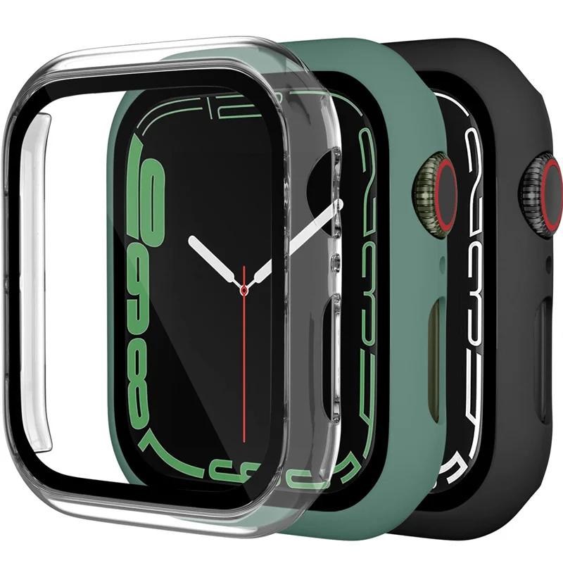 Premium Tempered Glass & PC Bumper Case for Apple Watch - Screen Protector Cover