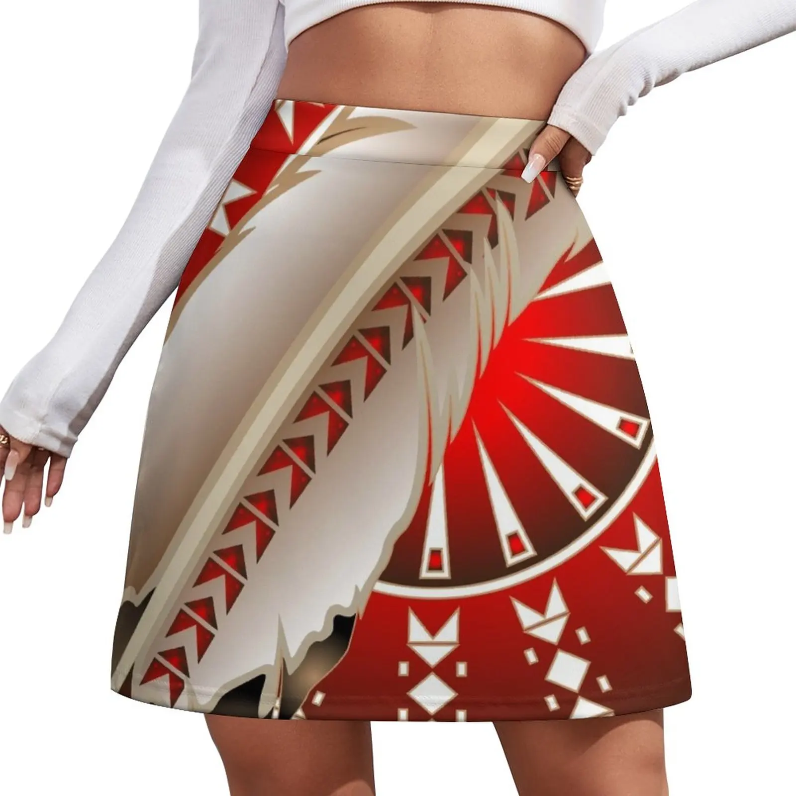 

Wacipi Pow Wow (Red) Mini Skirt fashion korean women's clothes women's clothing trend 2024