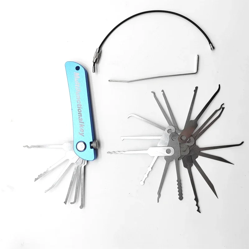 Versatile Lock Compact Picking Set Key Jackknife Keychain Tools