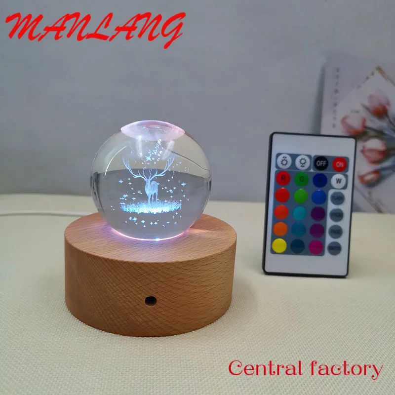 

Custom Hot sale Crystal Ball Globe 3D Laser Engraved Solar System Ball Custom Led Kids Night Light
