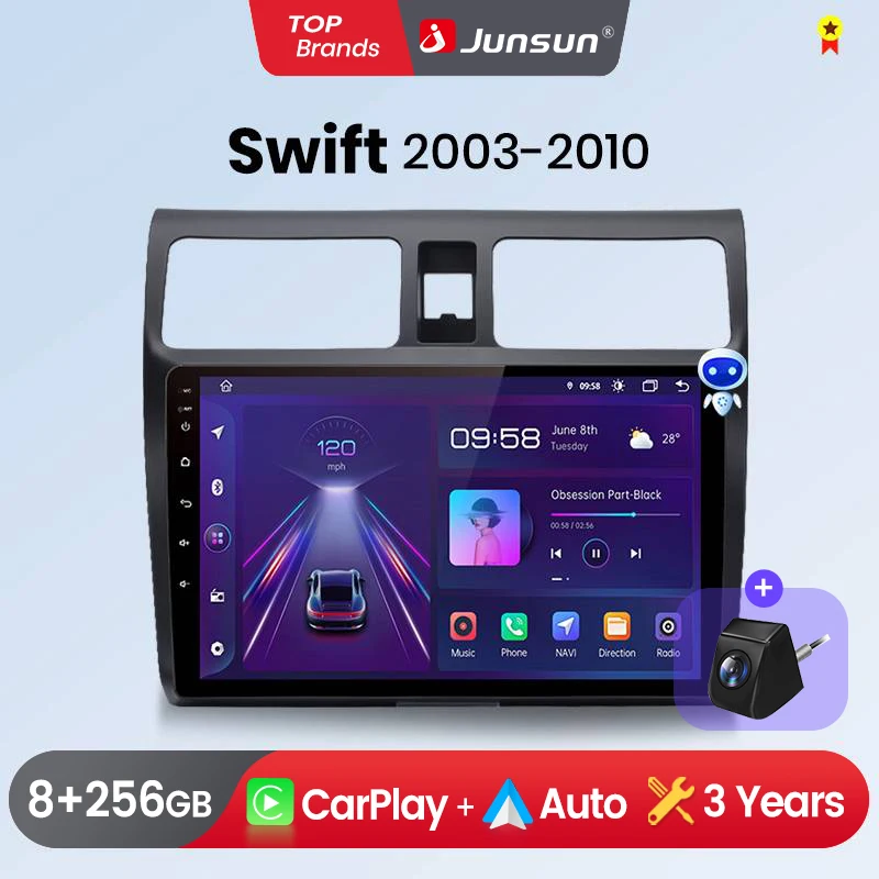 Junsun Wireless CarPlay Android Auto Car Radio For Suzuki Swift GPS Multimedia 2 din Systems Stereo