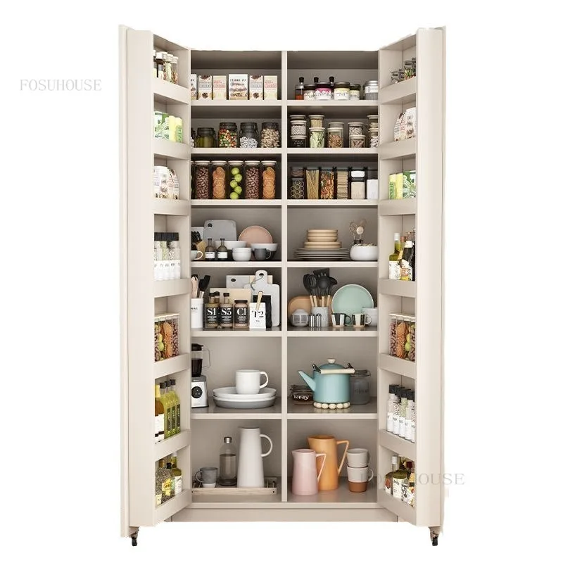 Solid Wood Multifunctional Wabi-sabi Sideboards Kitchen Snack Storage Cabinet Household High Cabinet Wall Side N