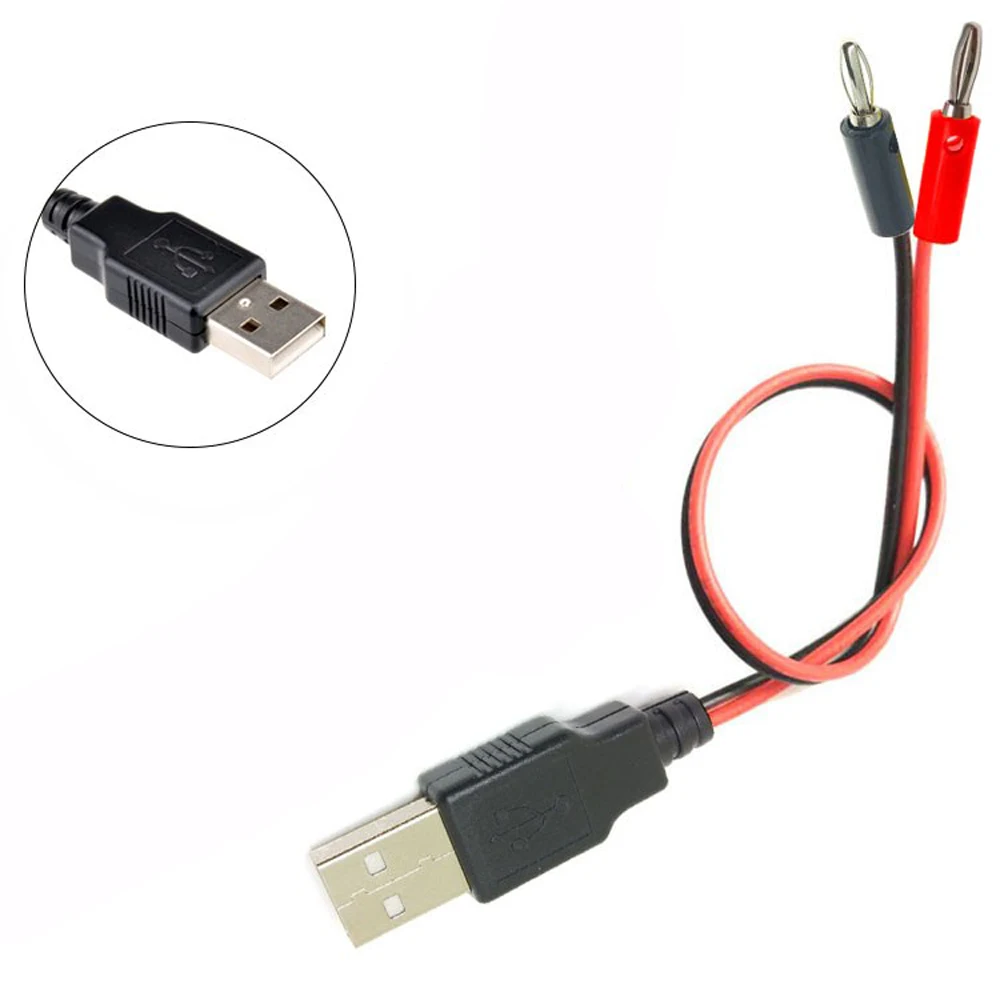 Cltgxdd 1piece USB to 4MM male Female banana head connection wire test lead A female charging cable USB socket connection wire