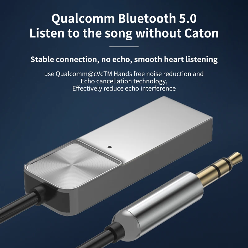 AUX USB Bluetooth 5.0 Receiver Stereo Wireless Adapter 3.5mm 3.5 Jack Aux Bluetooth Audio Receiver Music Car Kit Transmitter Mic bluetooth adapter bluetooth audio receiver bluetooth transceiver adapter audio adapter bluetooth aux adaptor