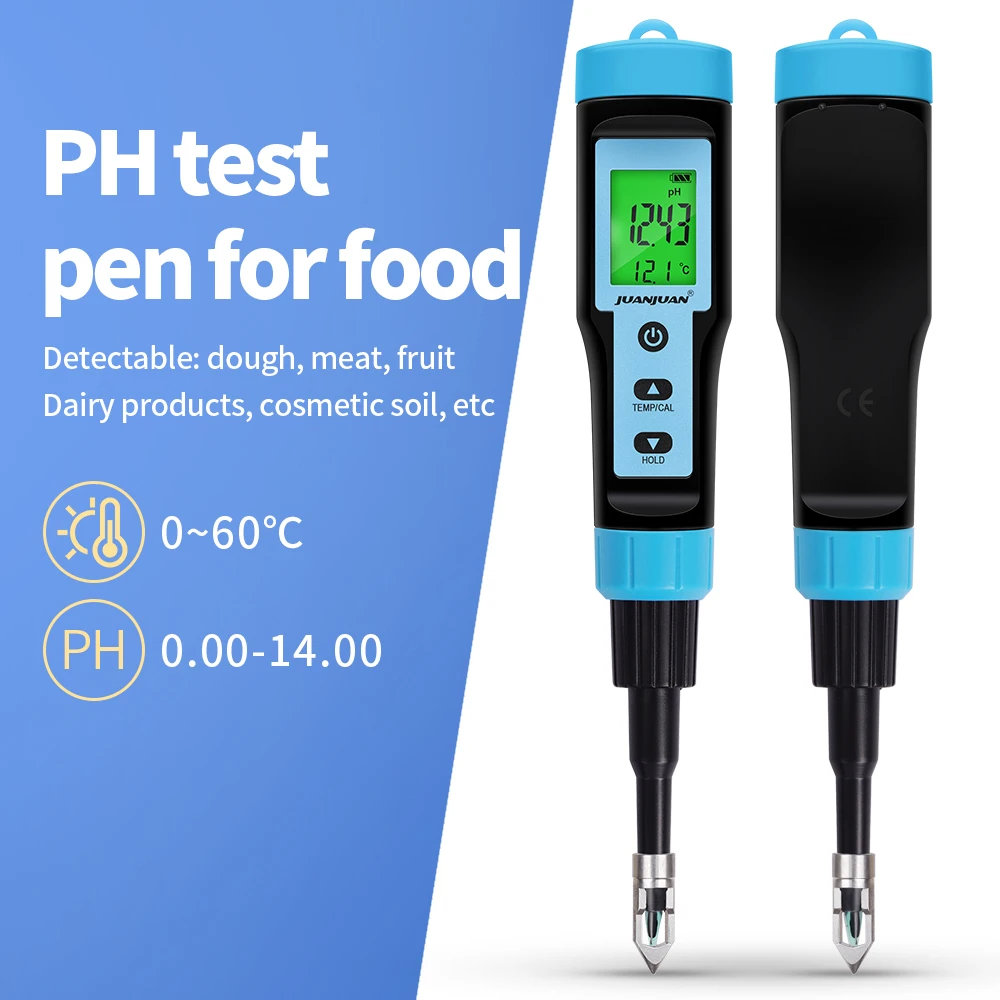 

Цифровой PH-метр для пищевых продуктов, высокоточный датчик температуры 0,00 ~ 14,00, тестер кислотности для пивоварения, фруктов, сыра, мяса, консервирования