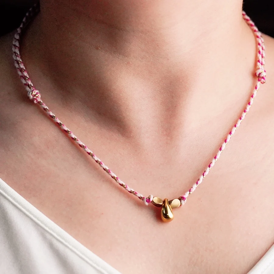 Stainless Steel Water Droplet Pendant Necklace for Women