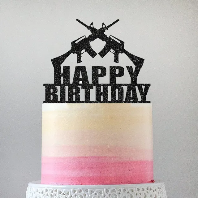 DLaser Tag Happy Birthday Cake Topper Dart War Party Cake Topper For Boys Gun Picks Target Cake Decoration Plies For10 P 195623908