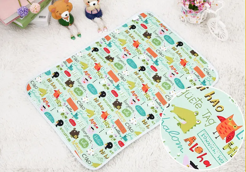 30*45cm Cotton Baby Infant Travel Home Waterproof Urine Mat Cover Burp Changing Pad