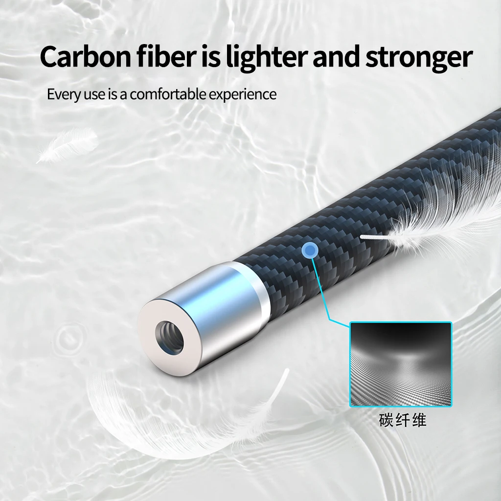 Carbon Fiber Extension Pole Rod 1/4 Screw Self Stick Monopod Bar for Gopro 13 12