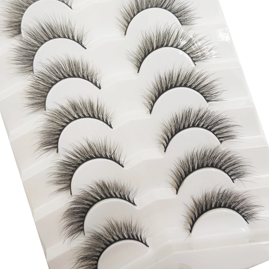 Soft Natural 3D Mink False Eyelashes Cat Eye Elongated Winged Lashes Faux Cils Make Up Beauty Tools 5/7 Pairs eyelash extensions