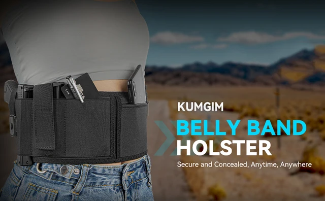 Concealed Carry Belly Band Holster - Olive Tan, Includes Magazine Pouch, USA Made