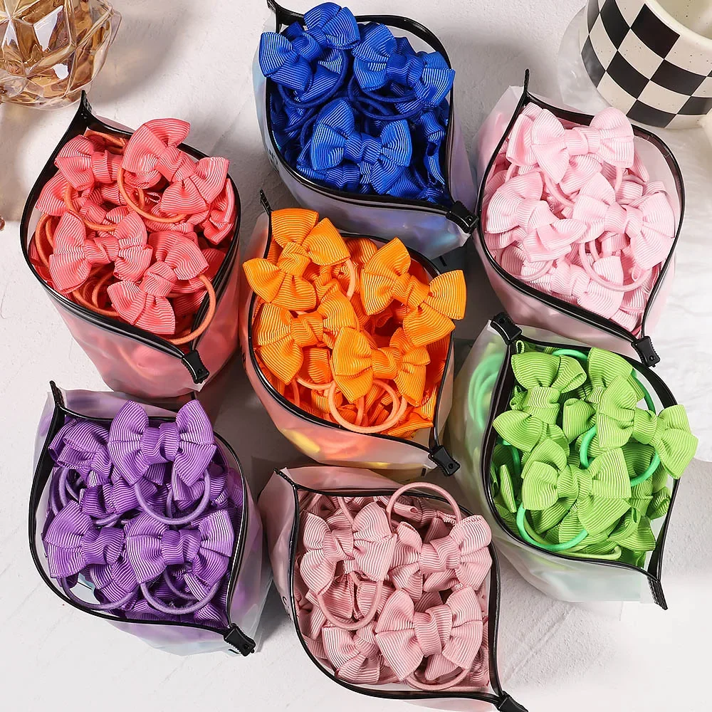 5Pcs Children Hair Ties Headdress Girls Scrunchies Elastic Hair Band Kids Hair Rope Bow Rubber Band Set Baby Accessories 3