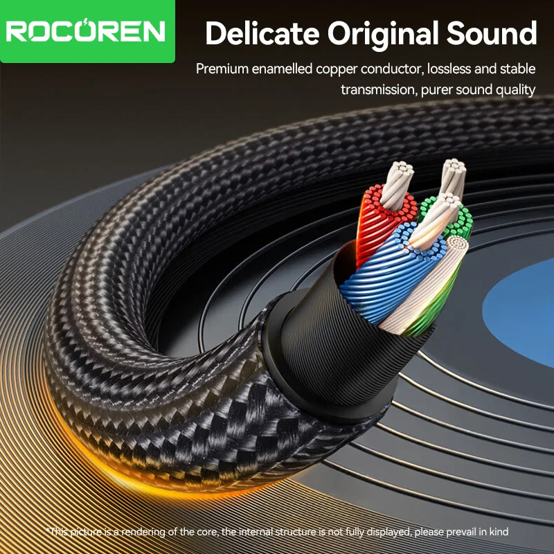 Rocoren USB C to 3.5mm Jack Dac Audio Cable Male To Female Headphone Adapter Type C To 3.5 mm Converter for Samsung Xiaomi Phone Best Sellers In Phones Accessories