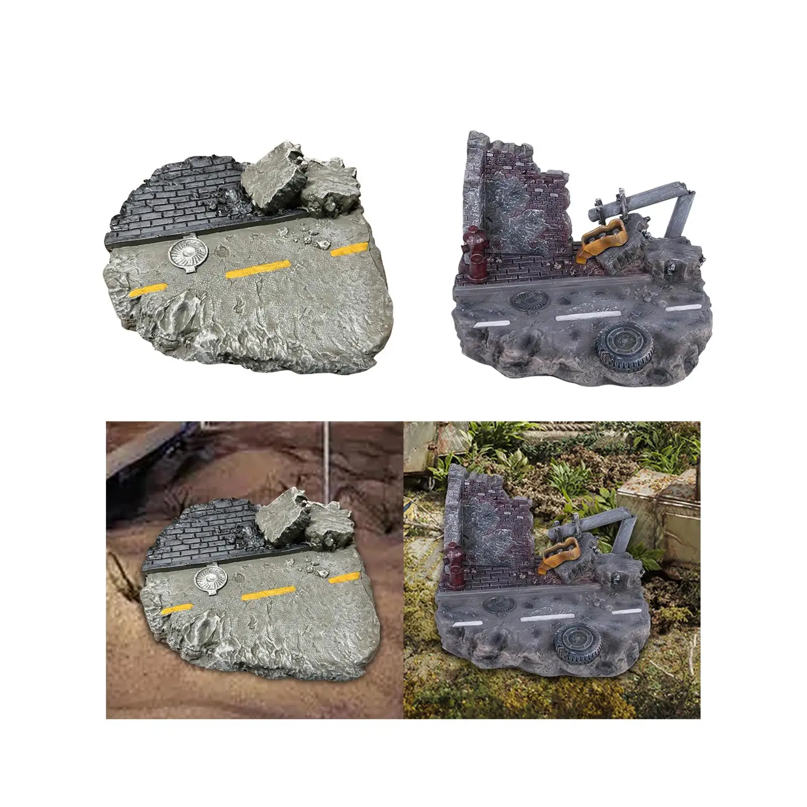 건물 모형 미니어처 모래 테이블 소재 지형 소품 송진, 공장 장면 취미, 1:24 DIY 공예, 1:18 체중계 레이아웃