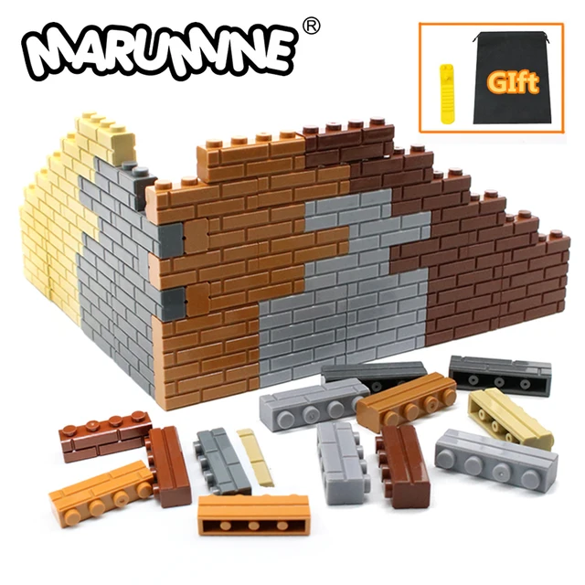 MARUMINE City Part 1x4 Dots Bricks 150PCS 15533 Houses Wall Building Blocks Compatible Learning Classic DIY MOC Educational Toy 1