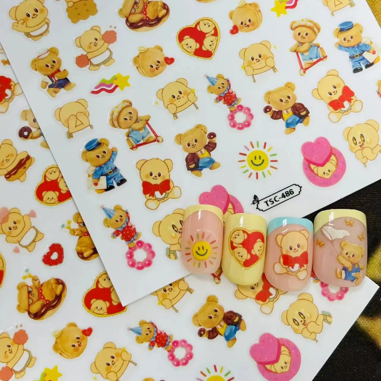 Anime cute cats Newest Cute Bear Xmas Bear Lisafran 3d Nail sticker Nail Decal