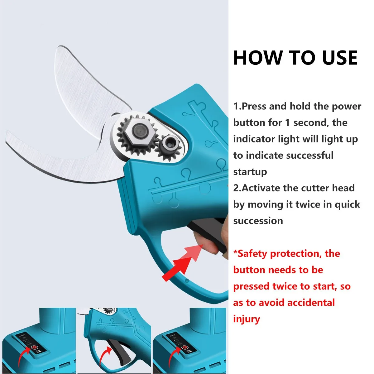 30mm 4 Gear Brushless Cordless Electric Pruner Shears Efficient Fruit Tree Bonsai Pruning Branches Cutter for Makita 18V Battery