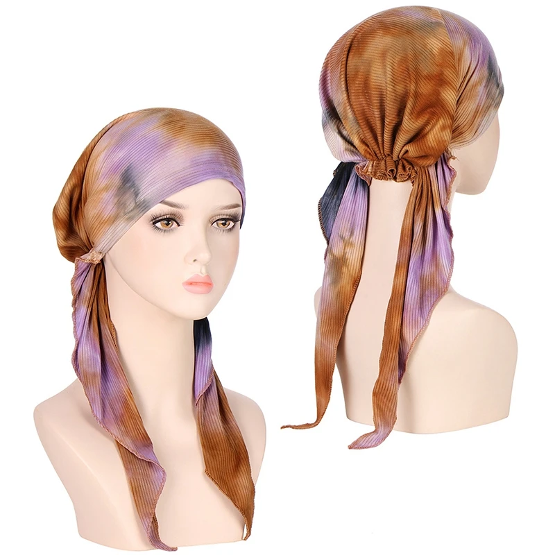 

Womens Muslim Hijab Cancer Chemo Hat Turban Cap Cover Hair Loss Head Scarf Wrap Pre-Tied Headwear Strech Bandana