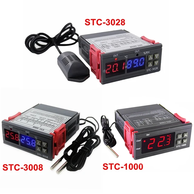デジタル温度コントローラー,STC-1000 LED,サーモスタット,電力調整器,リレー,10A,冷却,STc,1000,12v,24v