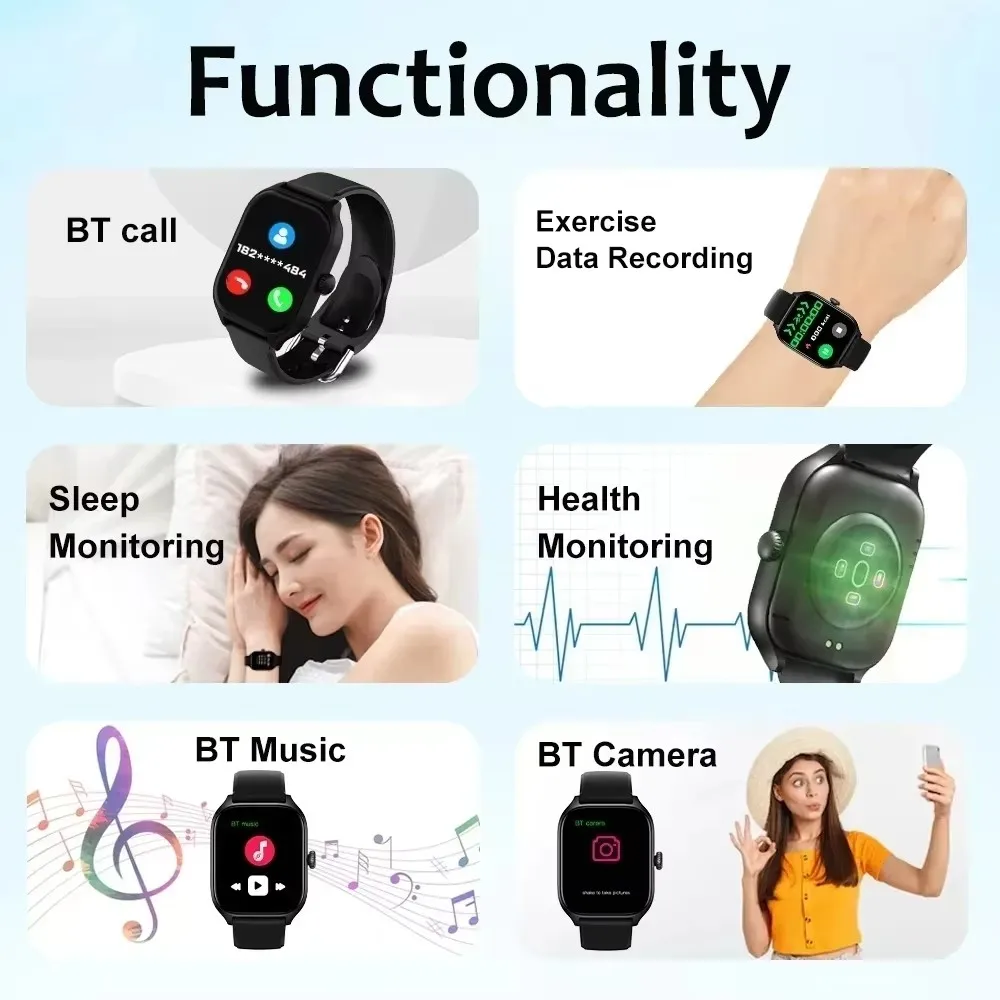 2026 New Men's Smart Watch Women's Gift 2.01inch HD Full Touch Screen Sports Fitness Watch Electronics Bluetooth Talk Smartwatch - Image 6