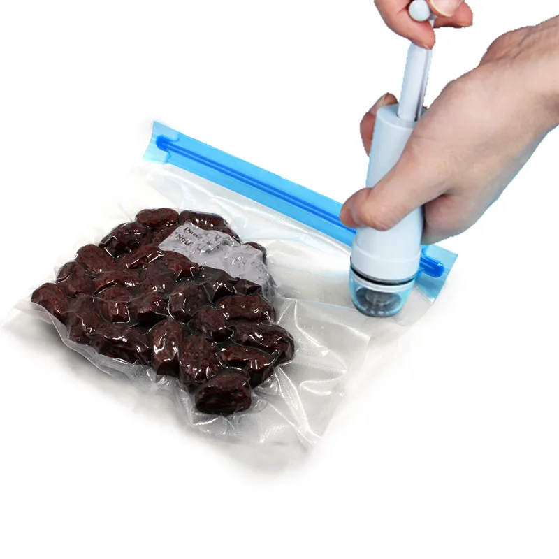 

Air Vacuum Compressed Machine Vacuum Bag Food Fresh Organizer with Hand Vacuum Pump Transparent Sealed Storage Bags Bag Sealer