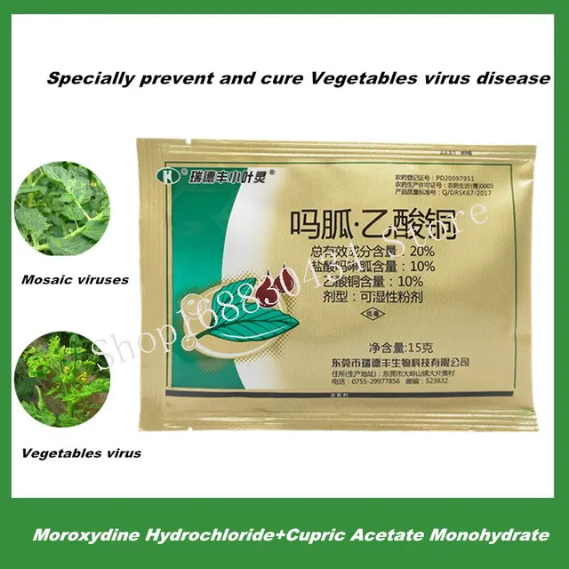 15 G Moroxidin -Hidroklorid+Cupric -Acetát -Monohidrát -20% A Zöldségek Vírusbetegségének Megelõzése És Gyógyítása Az Otthoni Kertben