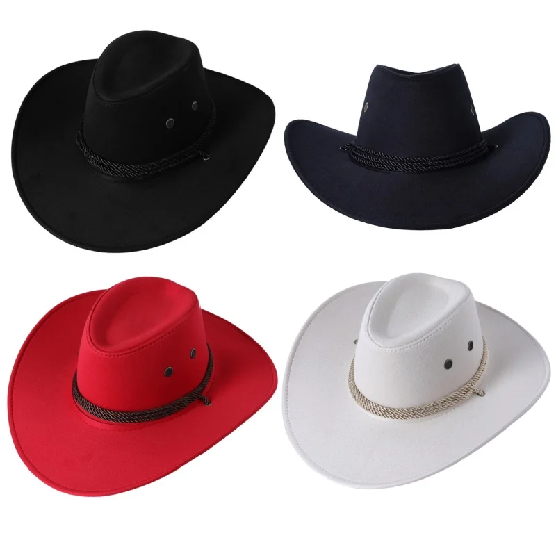 Vintage Western Cowboy Hat Men Women Wide Brim Sun Caps Bluetooth Earbuds Wireless Earphones Wireless Headphones