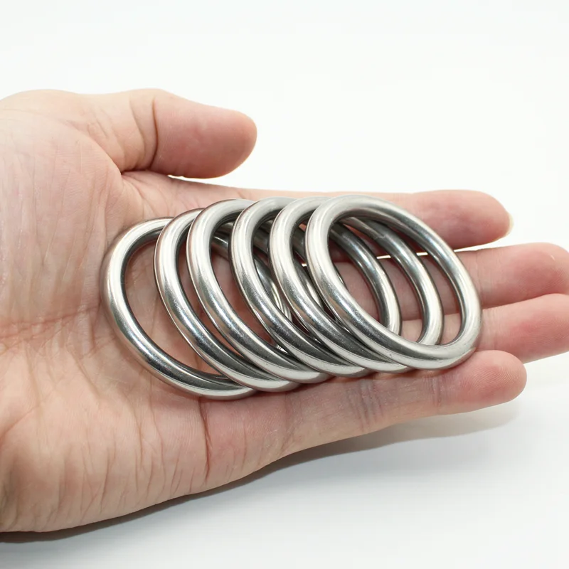 Orings 304 Stainless Steel Seamless Circular Round Ring Smooth Solid O Ring Rigging Marine Boat Pet Yoga Hanging O-ring