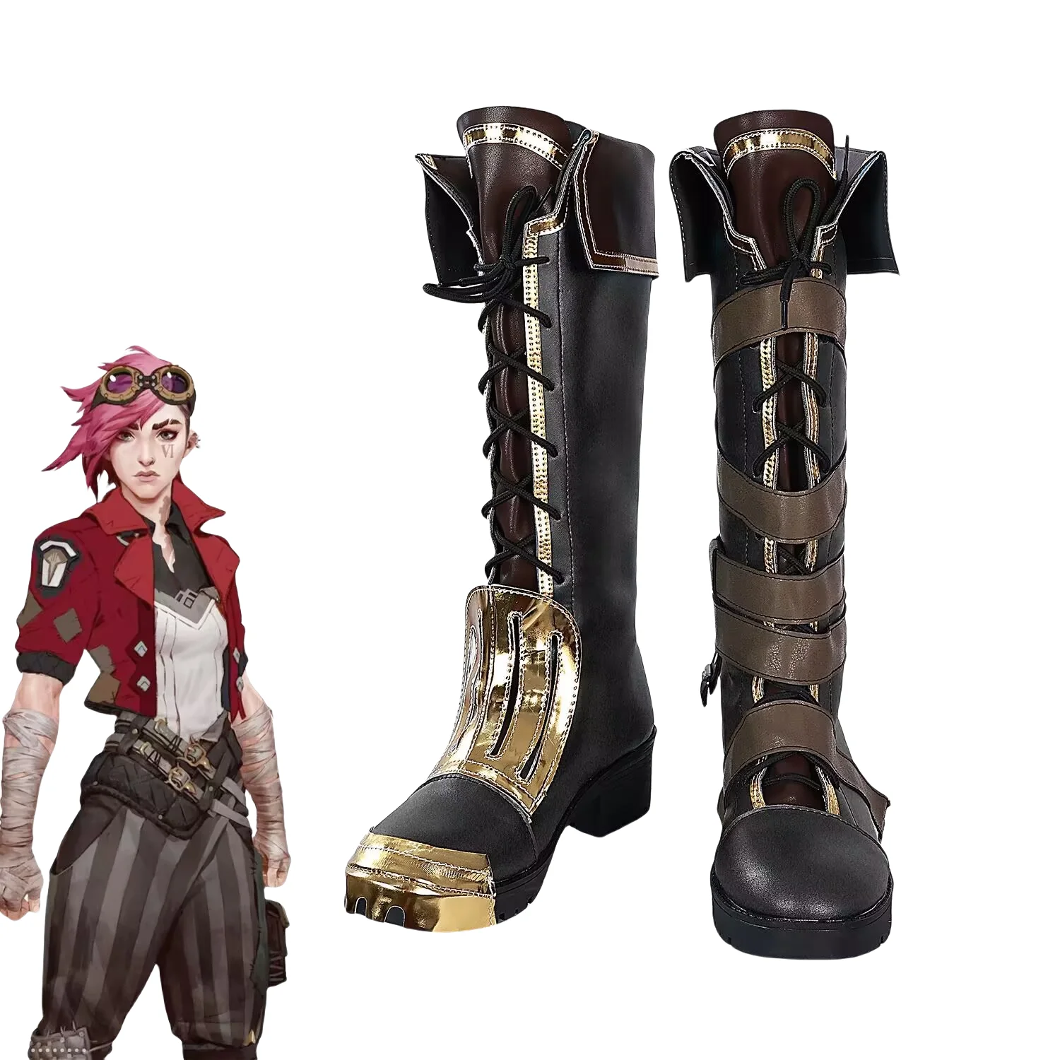 Game Arcane VI Cosplay Shoes Halloween Carnival Boots Cosplay Props