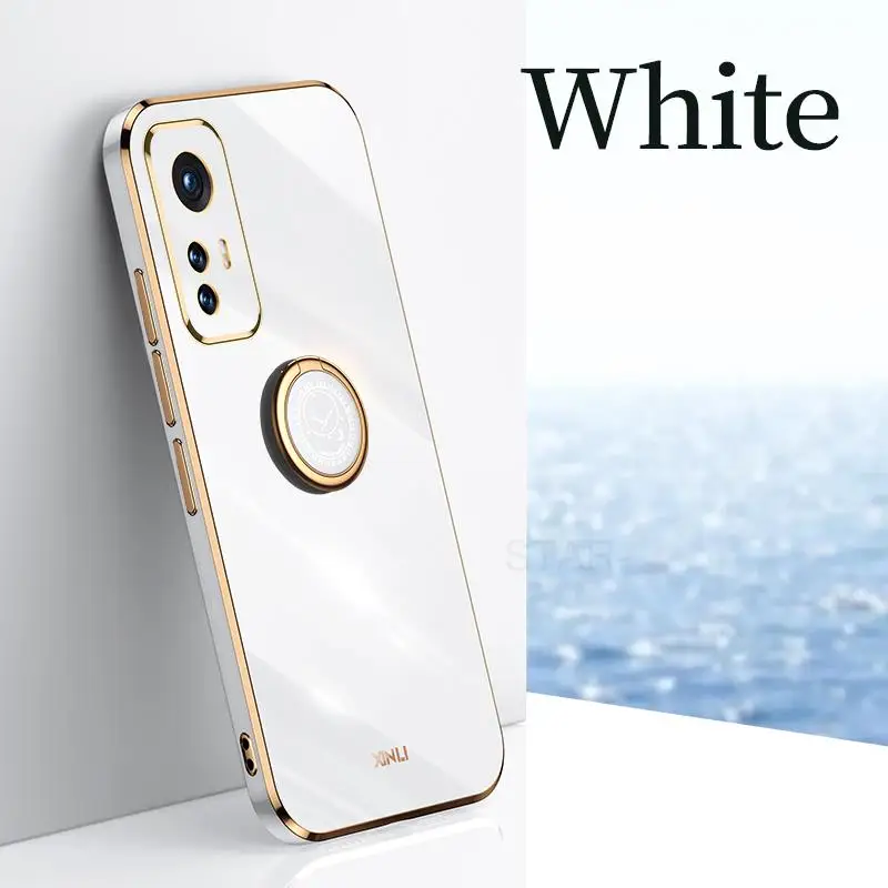 Luxury Plating Ring Holder Stand Silicone Case Cover