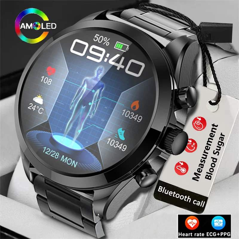

2023 New Bluetooth Call Blood Glucose Smart Watch ECG + PPG Health Monitoring Men Heart Rate Body Temperature Fitness SmartWatch