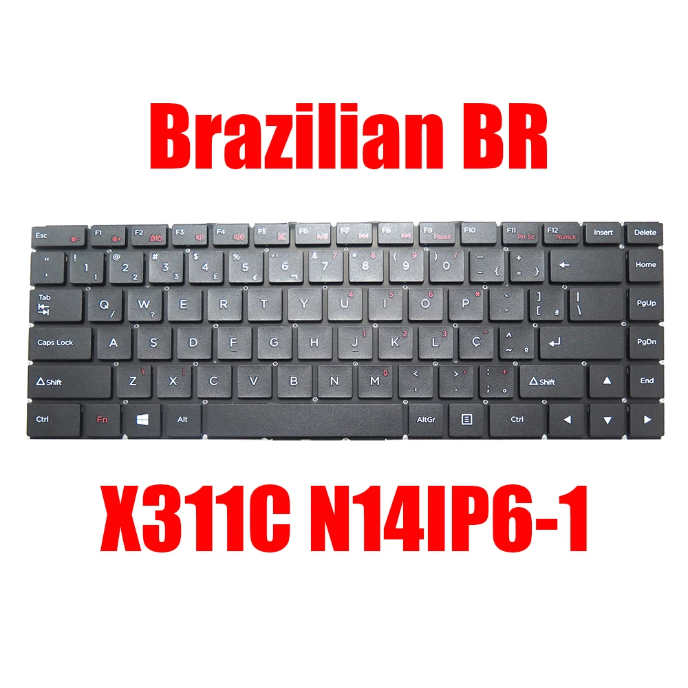 

Laptop Keyboard X311C N14IP6-1 VER:01 Brazilian BR Black Without Frame New