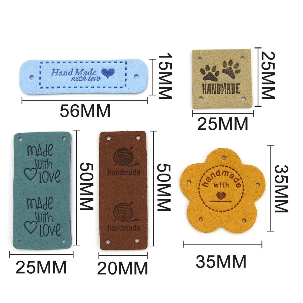 20 pezzi piccole etichette etichette fatte a mano per etichette per vesti borse fai da te scarpe cappello etichetta in pelle fatta a mano cuco accessori per maglieria  15