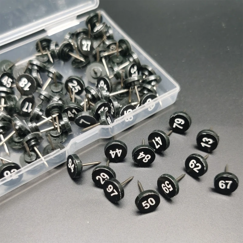 100Pcs Round Numbered Pushpins Map Pins for Office School Bulletin Boards push pins