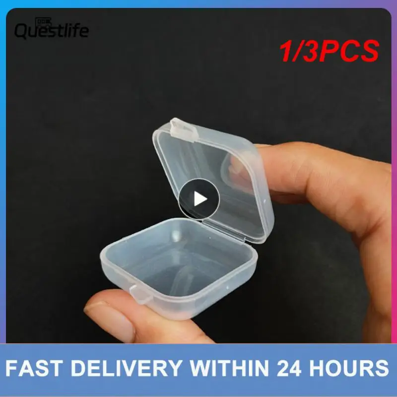 

1/3PCS Mini Transparent Plastic Box Earrings Rings Finishing Boxes Rectangular Square Strong Storage Container