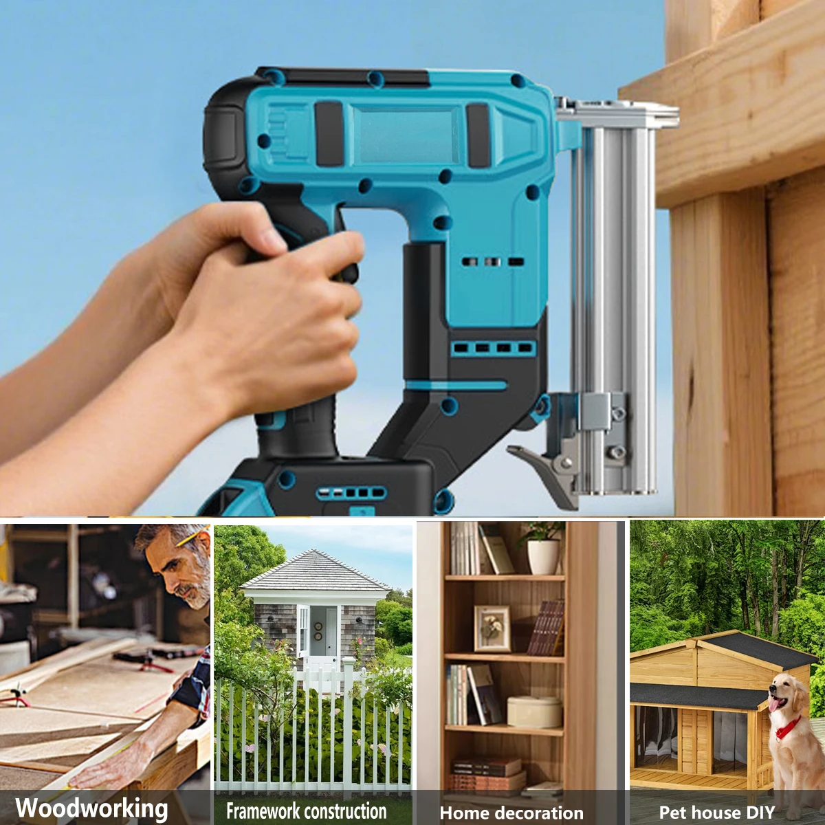 Makita 18V 배터리용 F30/F40/F50/K438 네일이 포함된 브러시리스 무선 무선 전기 2 in 1 네일러/스테이플러 건(배터리 없음)