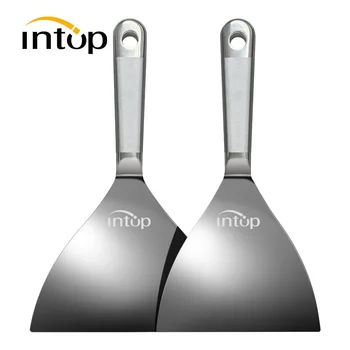 Espátula Acero Inoxidable Profesional 2 Piezas - Pala Pizza y Espátula Parrilla Teppanyaki, BBQ, Pancake, Bistec, Hornear