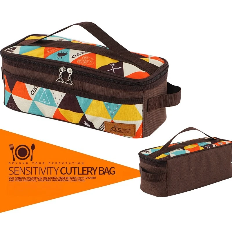 Outdoor Camping Cookware Storage Bag Kitchen Tableware Storage Bag Travel Cosmetic Portable Toilet