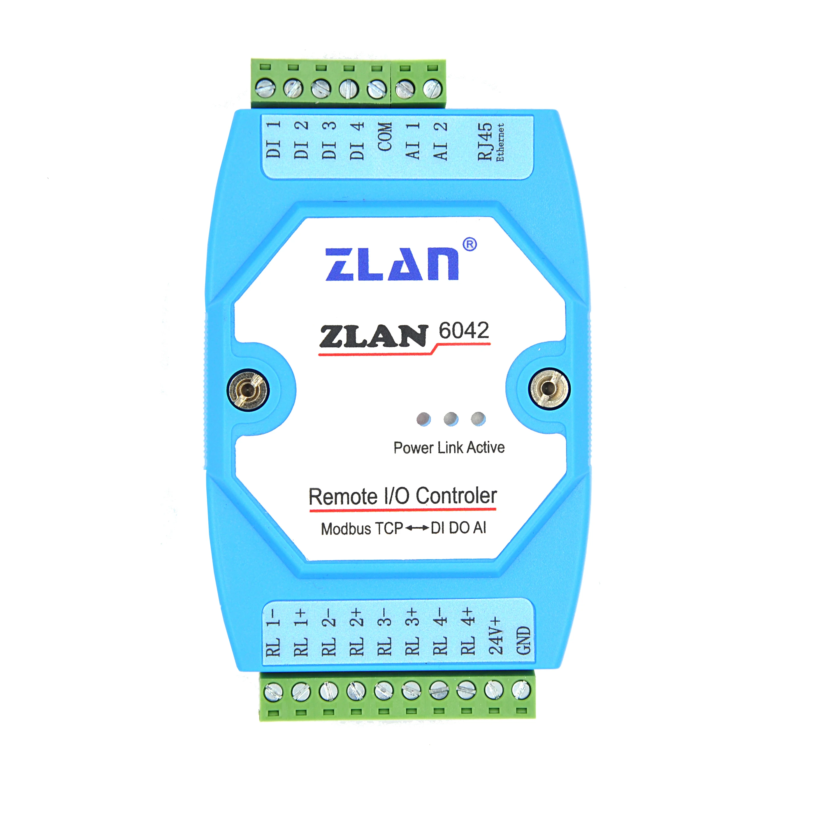 

2 AI 4 DI 4 DO Ethernet RS485 IO Modbus TCP RTU 4-канальный A/D захват i/o Модуль Аналоговое цифровое Входное выходное реле ZLAN6042