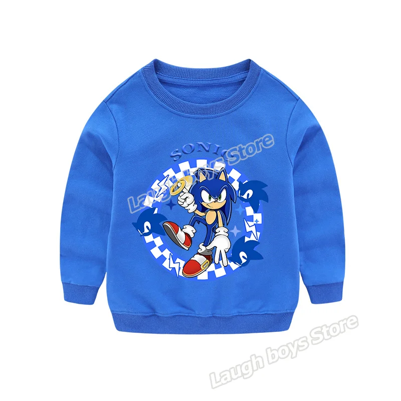 thumbnail image 1 of Sudadera informal con cuello redondo de Sonics, sudadera con figuras de juego, blusa holgada, suave, de manga larga, transpirable y a la moda para niños, 1 of 5