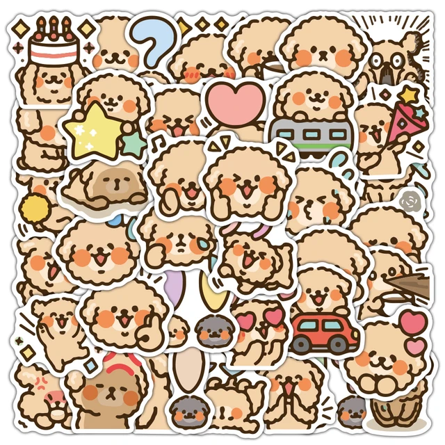 10/30/50pcs Kawaii Poodle Dog Stickers For Kids DIY Scrapbooking Diary  Phone Siitcase Stationery Album